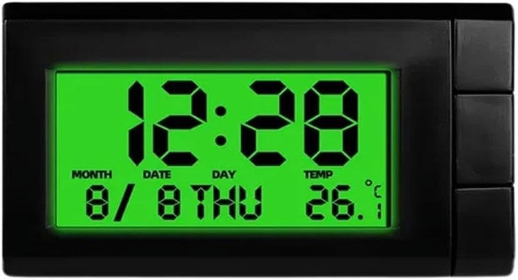 Car Dashboard Digital Clock, Automobile Calendar Luminous Clock, Mini Automotive Clock, Small Digital Clock for Car, SUV, Truck, Blue